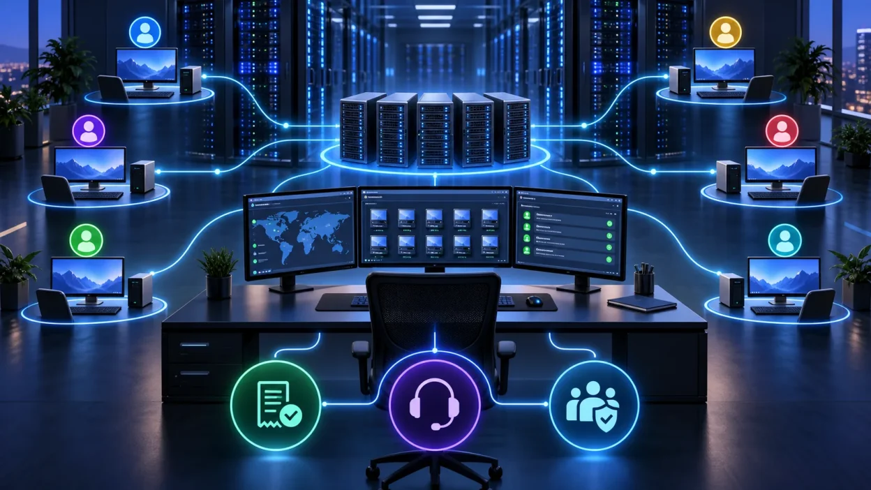RDP reseller managing multiple remote desktop servers