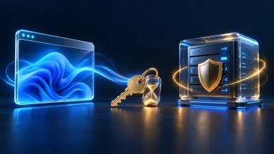 A secure Windows RDP desktop beside a temporary trial key and a paid server shield.